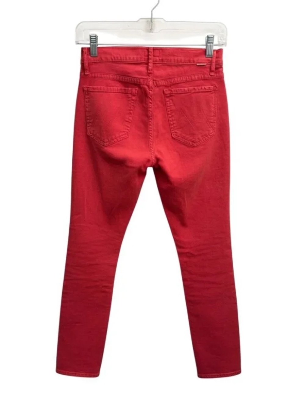 NWOT Mother High-Rise Skinny Ankle Jeans - Coral Red - Size 27 MSRP $228 - Picture 3 of 4